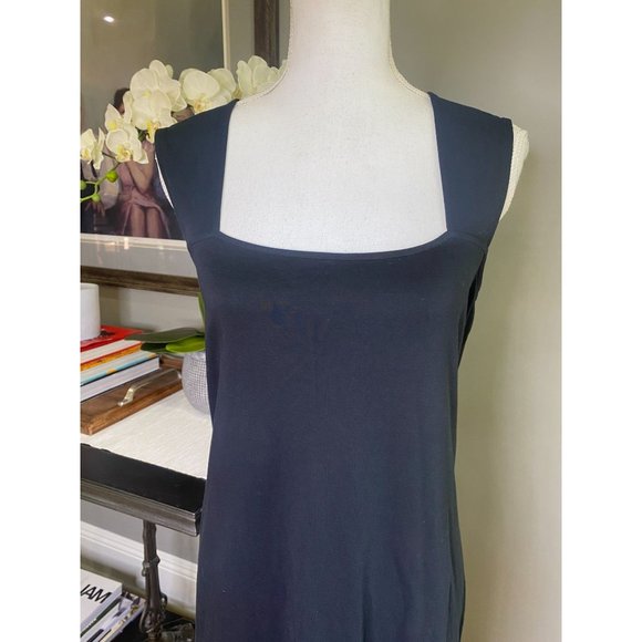 Vince Black Sleeveless Square Neck Wrap Mini Dress Women's Size Large L - Picture 6 of 11